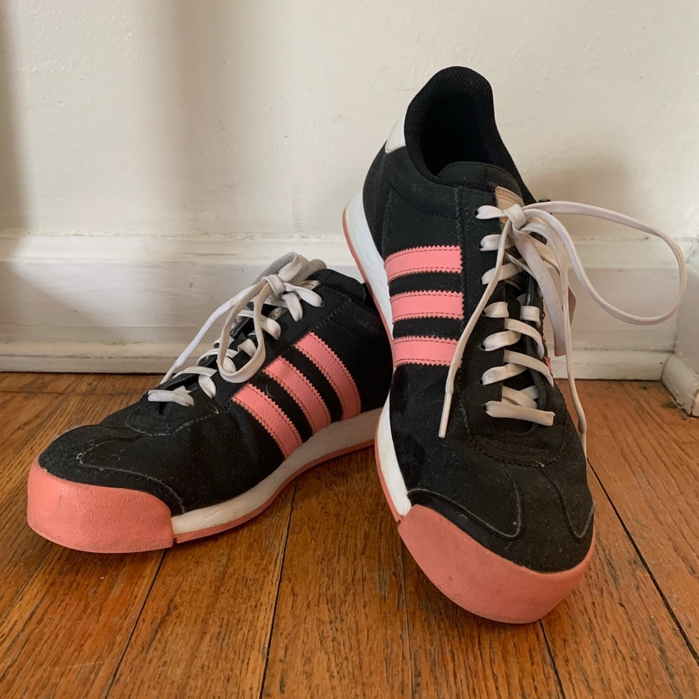 Adidas Samoa Black and Pink Sneakers - Women's Size 10